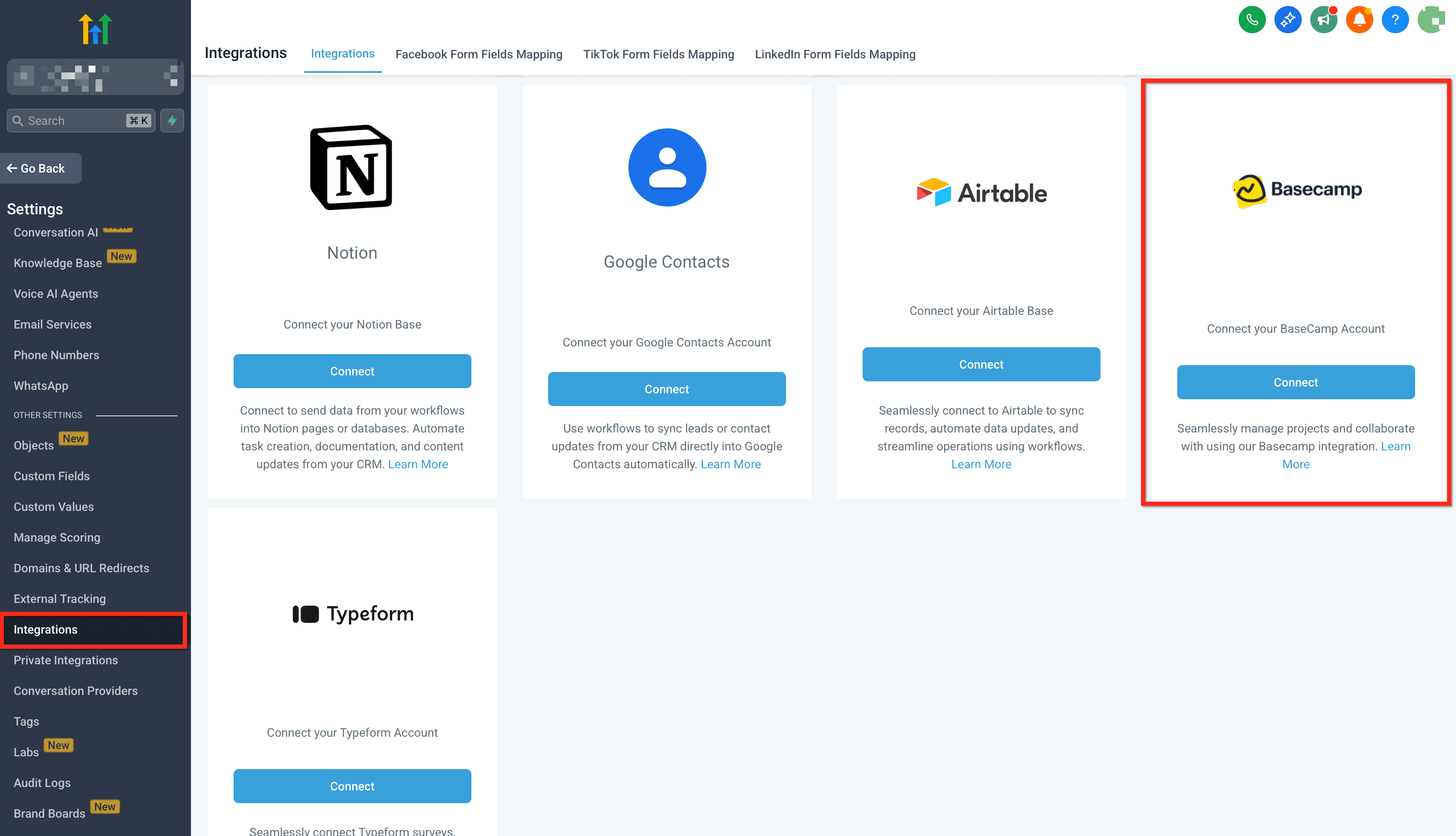 Schermata 2 — Azioni e Trigger di Basecamp nei Workflow