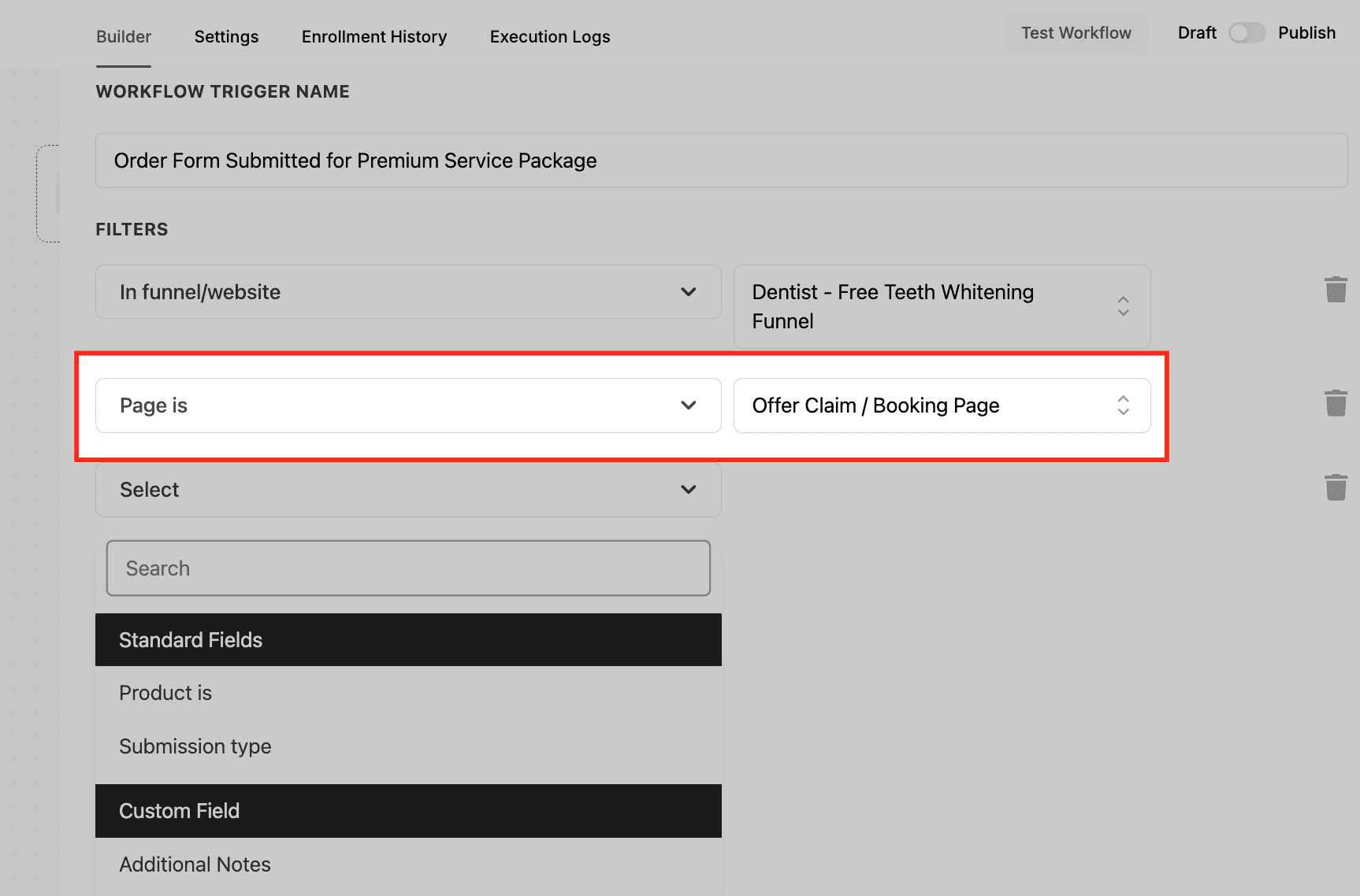 Schermata 5 — Workflow Trigger - Invio del Form d'Ordine