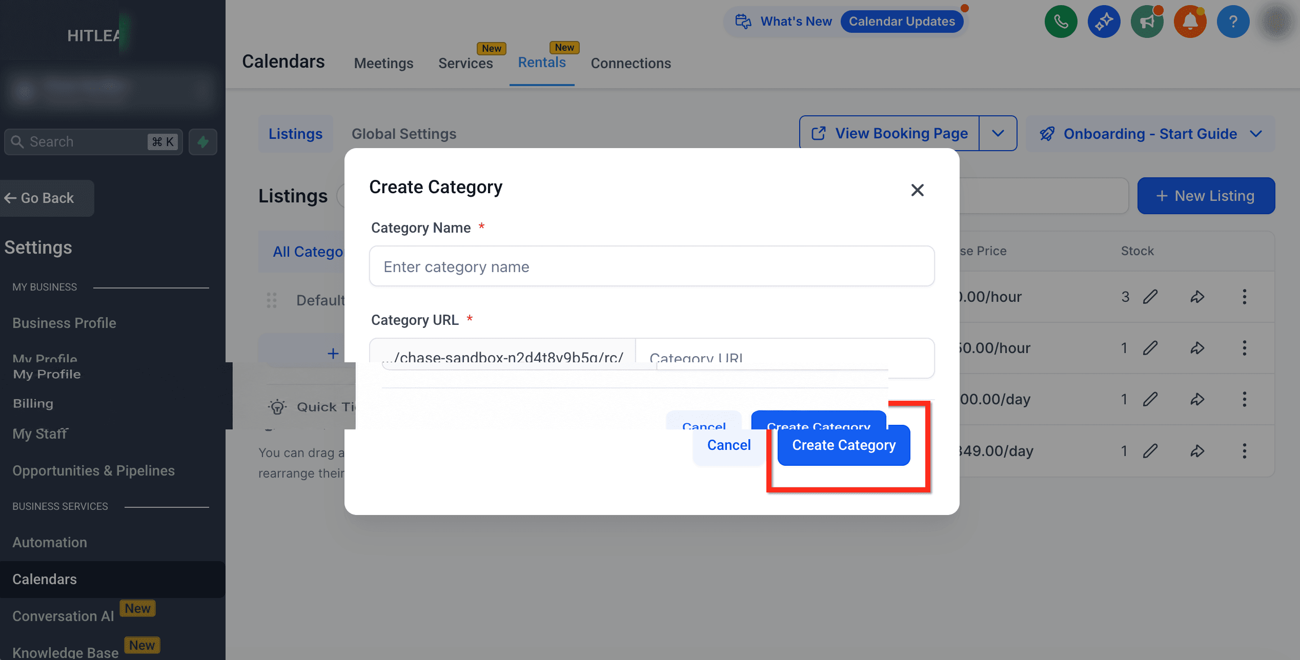 Schermata 12 — Capire Listings e Categorie