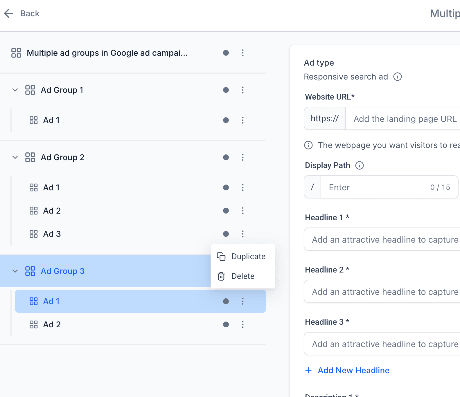 Schermata 15 — Ad Manager - Creare una Campaign di Ricerca Google