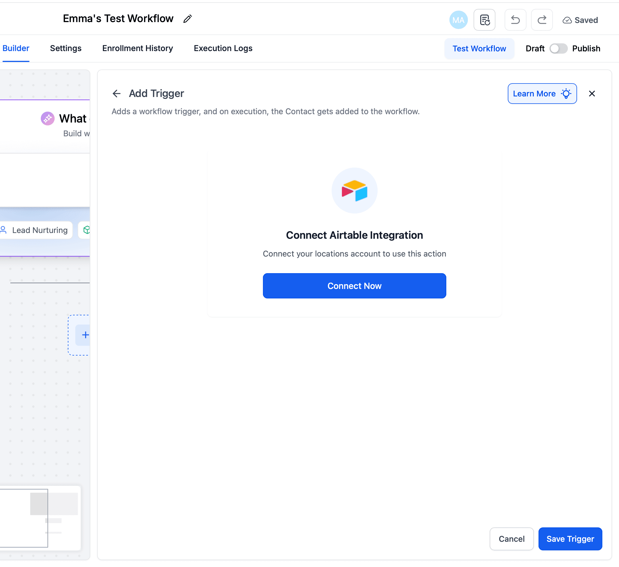Schermata 1 — Airtable - Azioni e Trigger nei Workflow