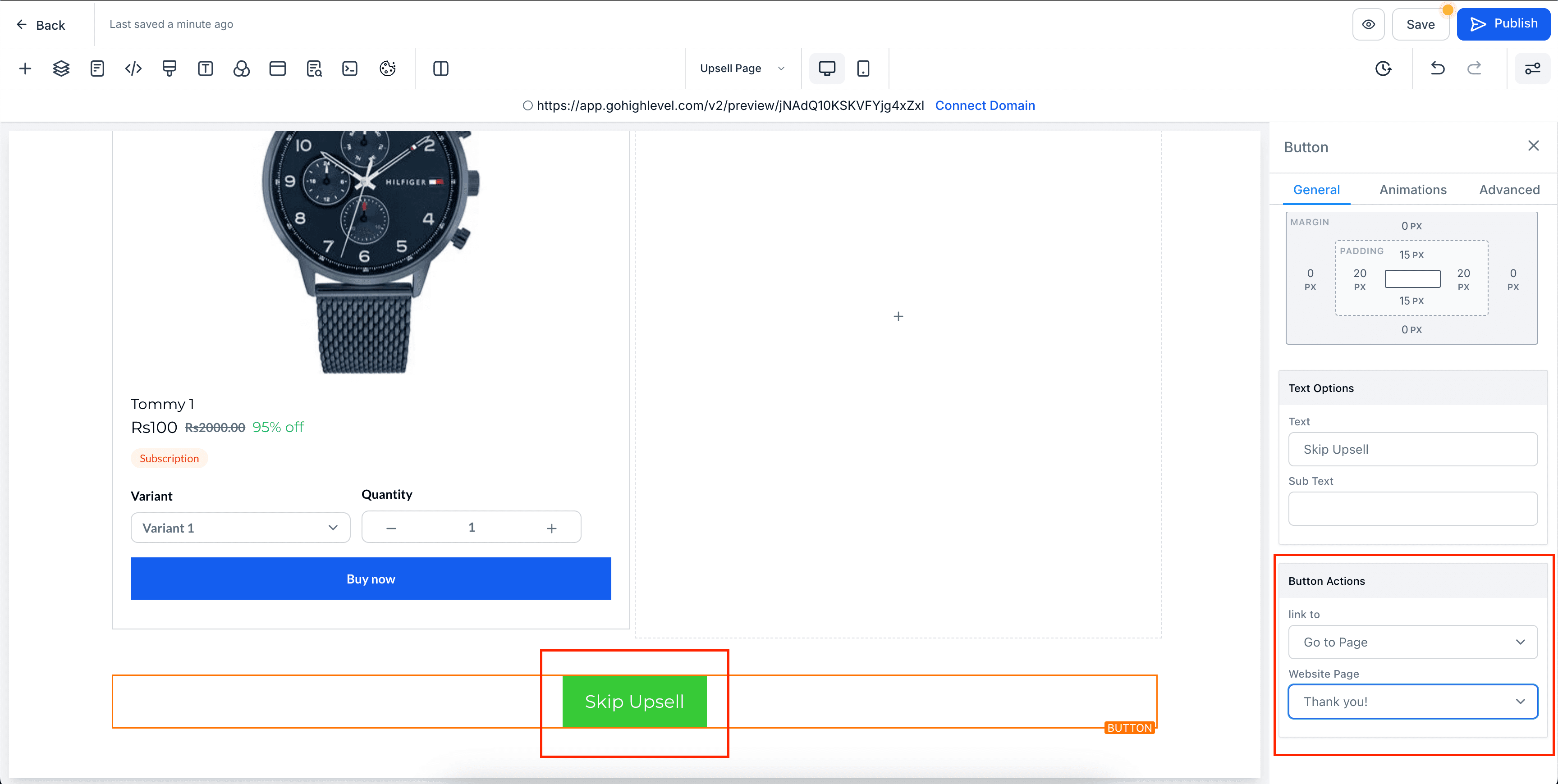 Schermata 7 — Upsell di prodotti al checkout del negozio online