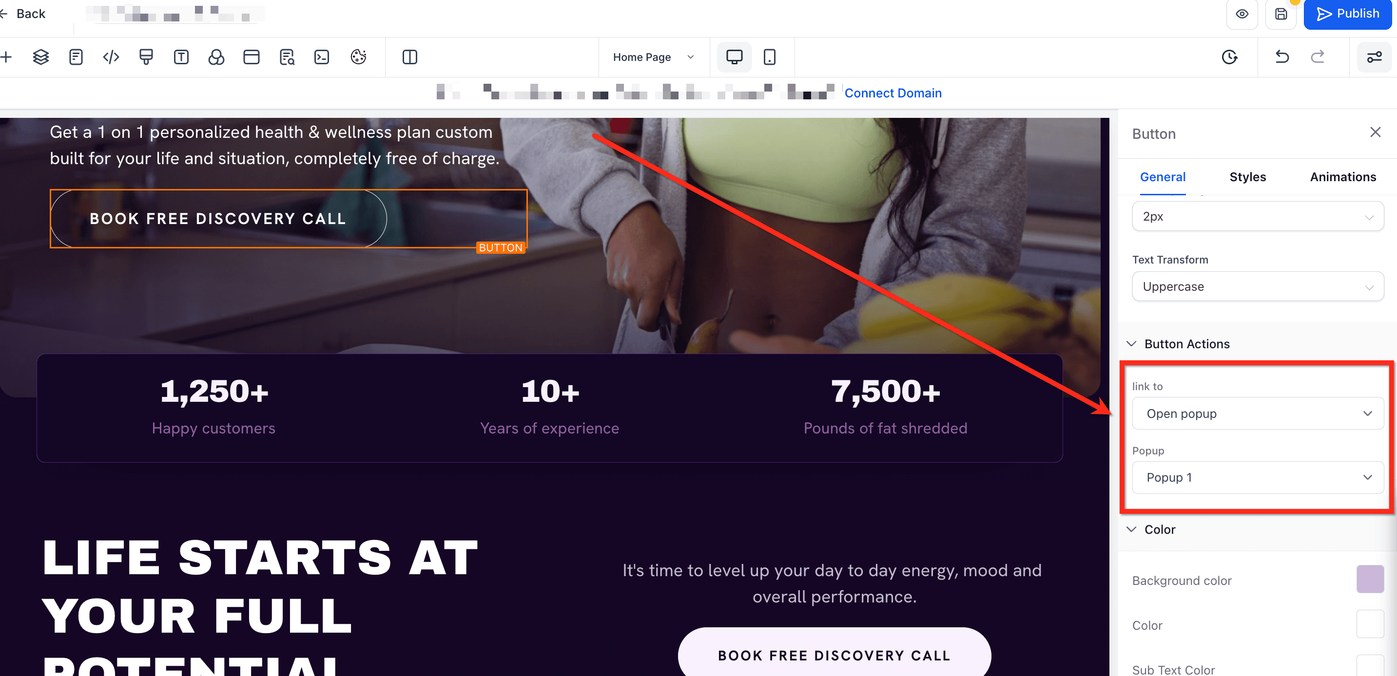 Schermata 6 — Come creare più Popup per pagina in Funnel e Siti Web