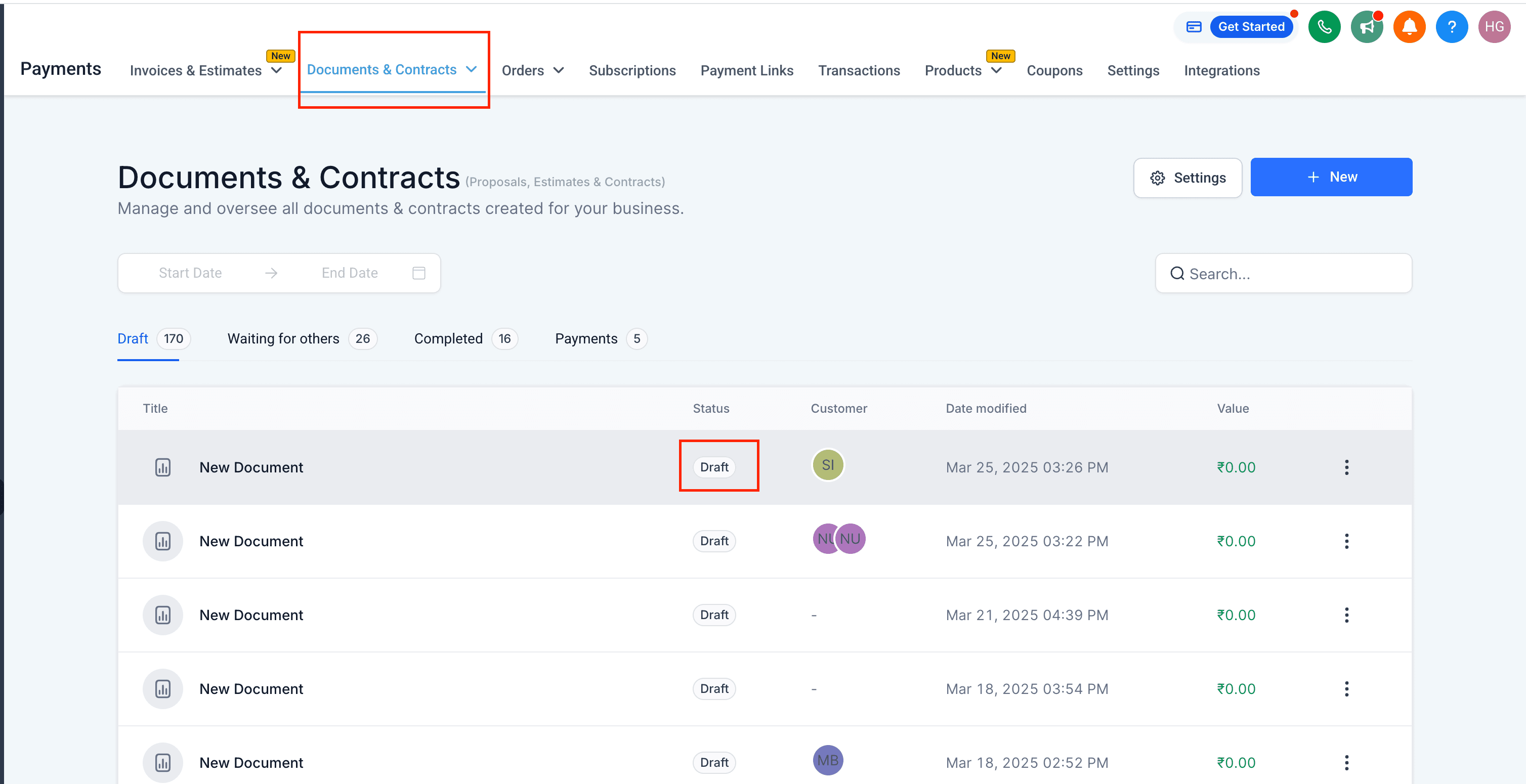 Schermata 6 — Azione Workflow - Invia Documenti e Contratti
