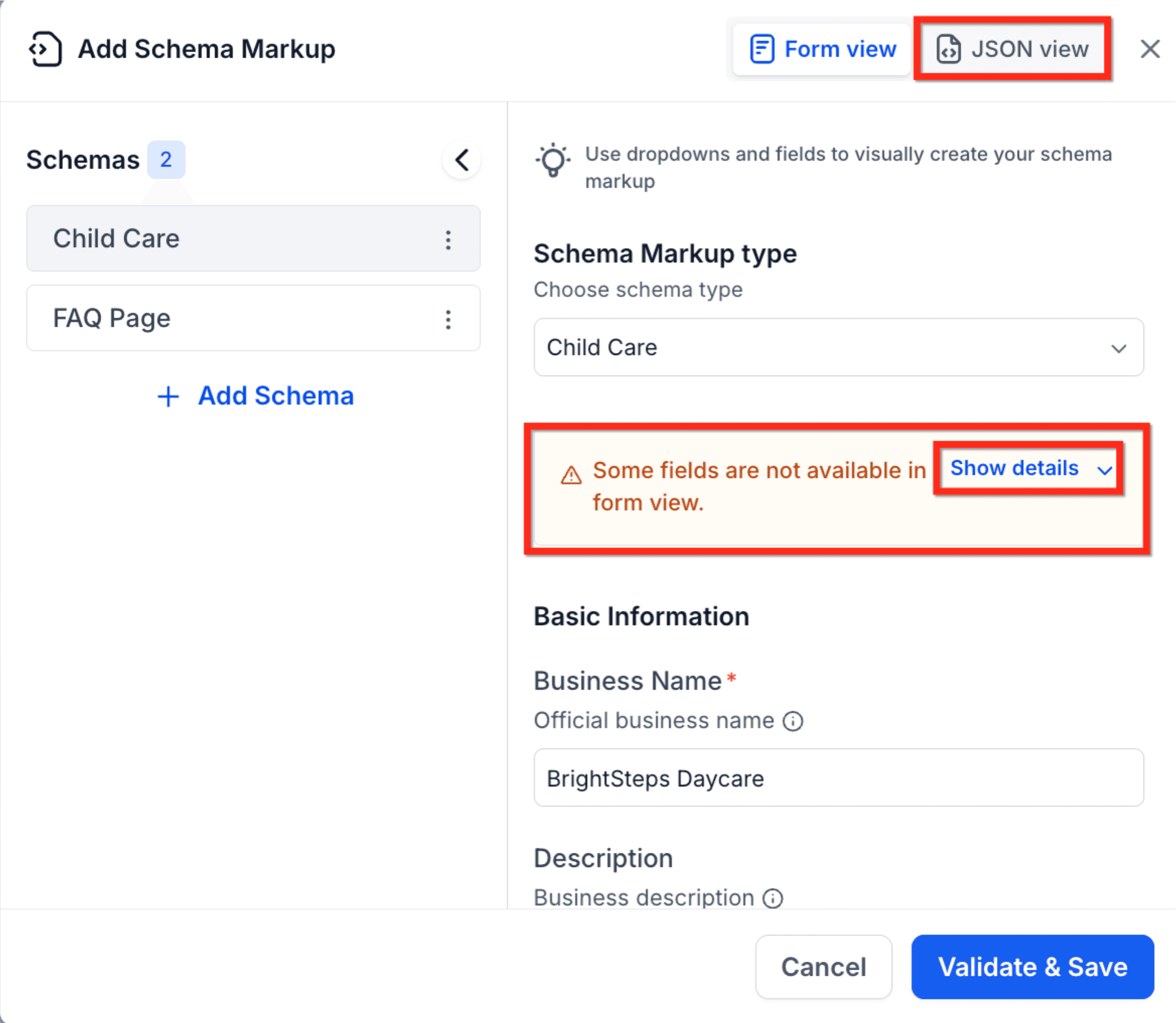 Schermata 9 — Generare Schema Markup con l'AI in Funnel e Siti Web