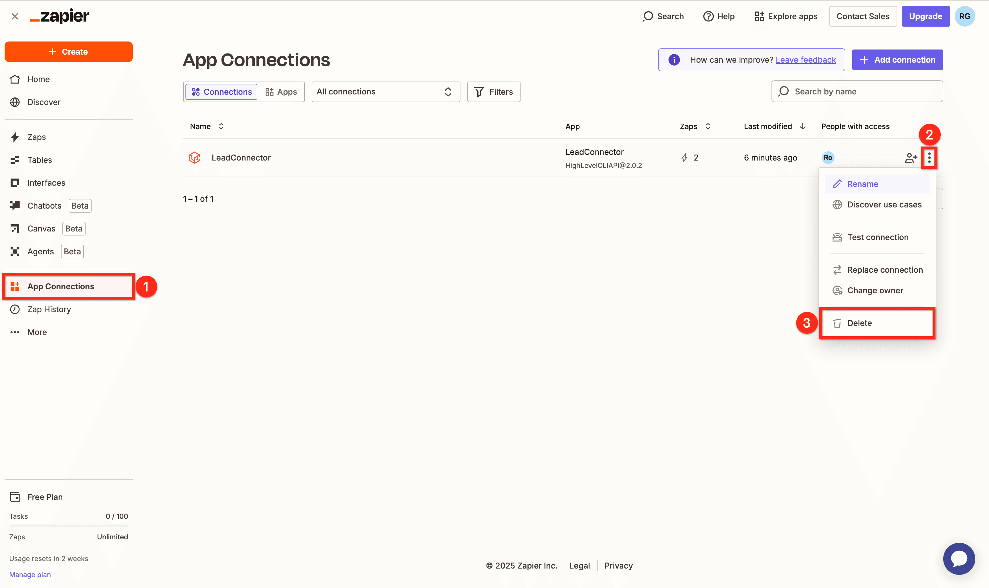 Schermata 6 — Come collegare un Sub-Account HITLEAD a Zapier