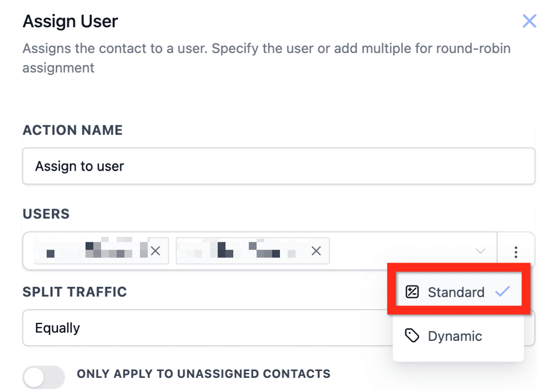 Schermata 7 — Azione Workflow - Assign To User