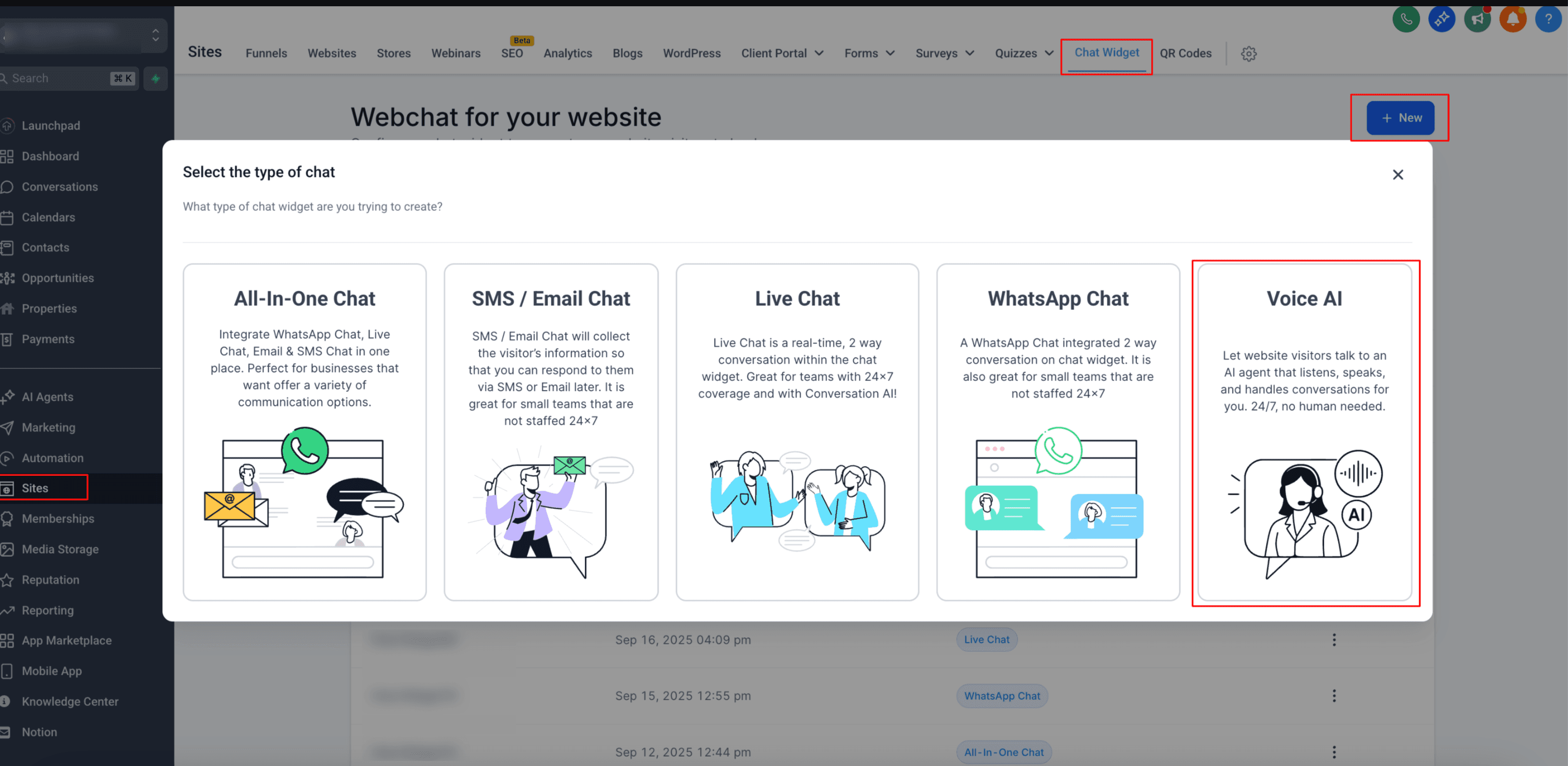 Schermata 5 — Chat Widget Voice AI