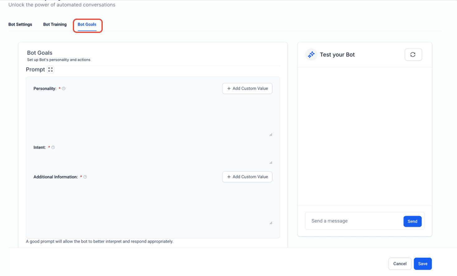 Schermata 2 — Attivare un Workflow all'interno di Conversation AI