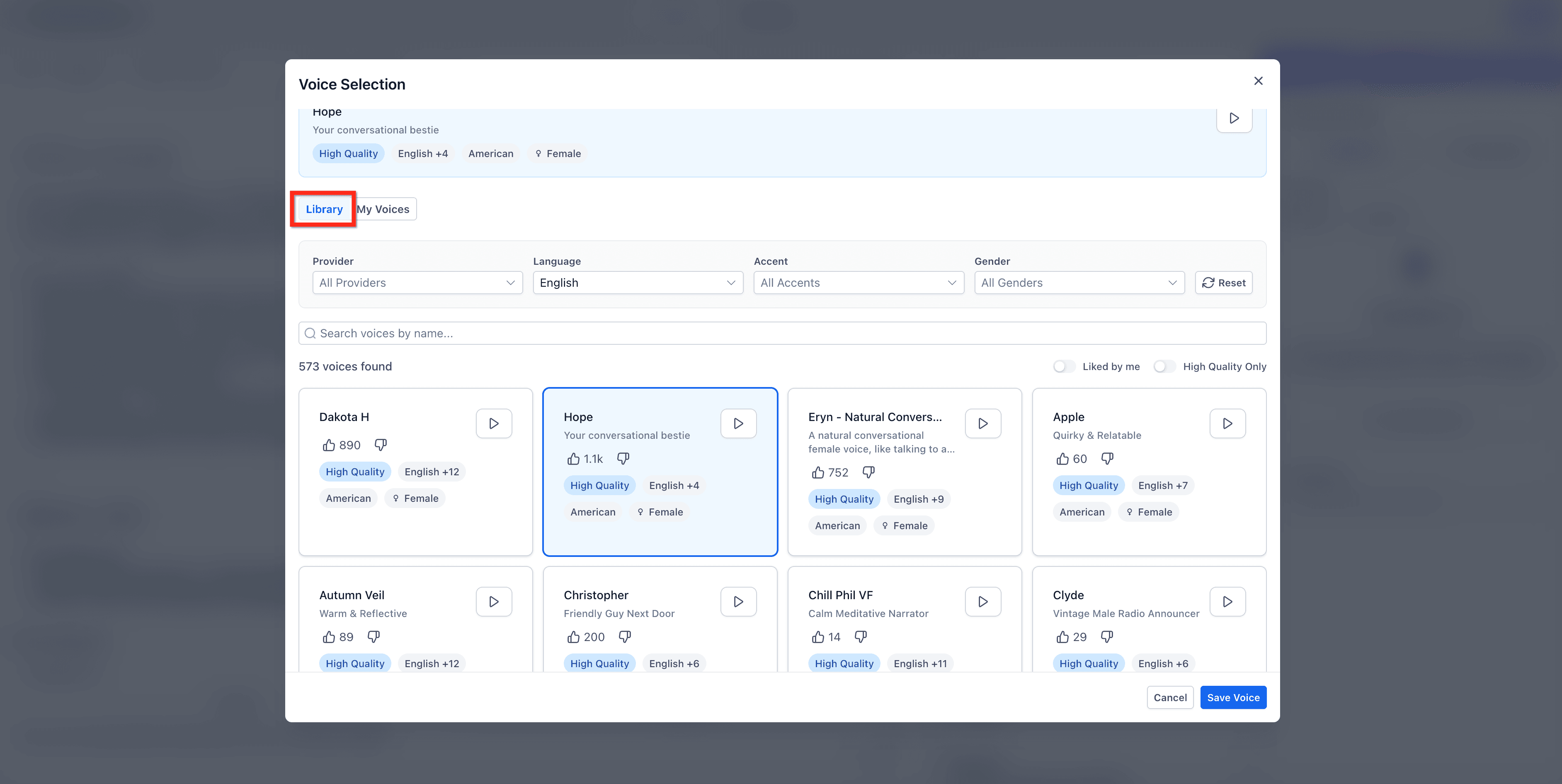 Schermata 8 — Come Modificare la Voce di un Agente Voice AI