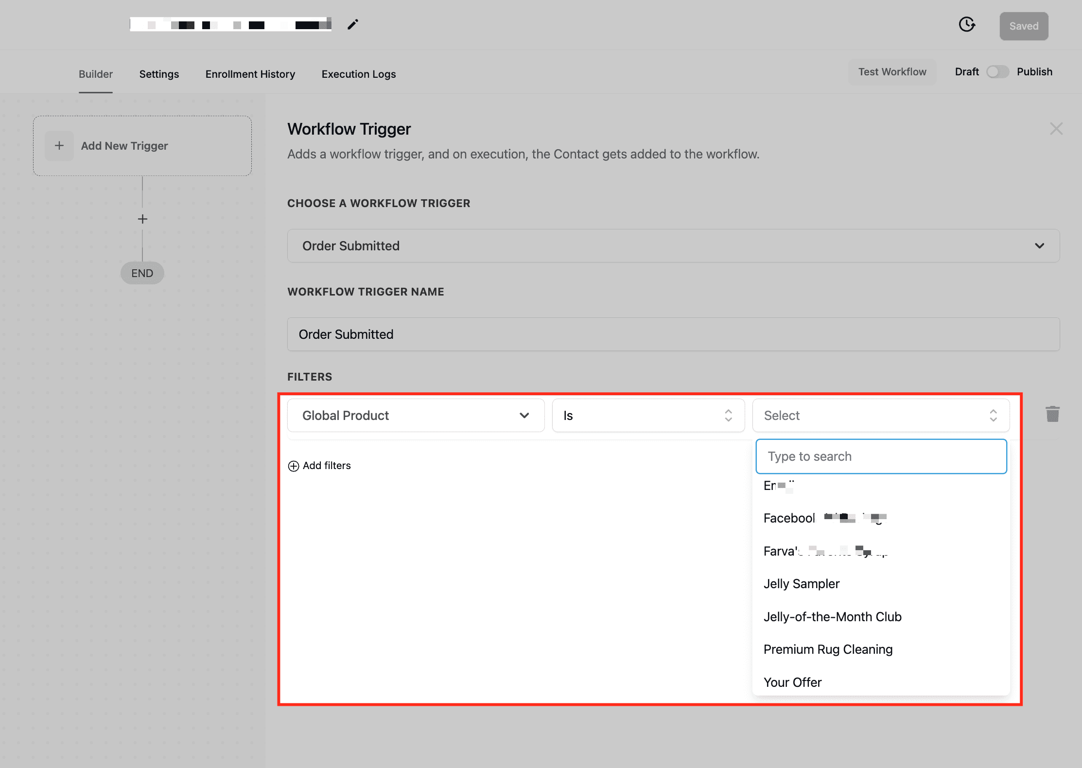 Schermata 4 — Workflow Trigger - Order Submitted