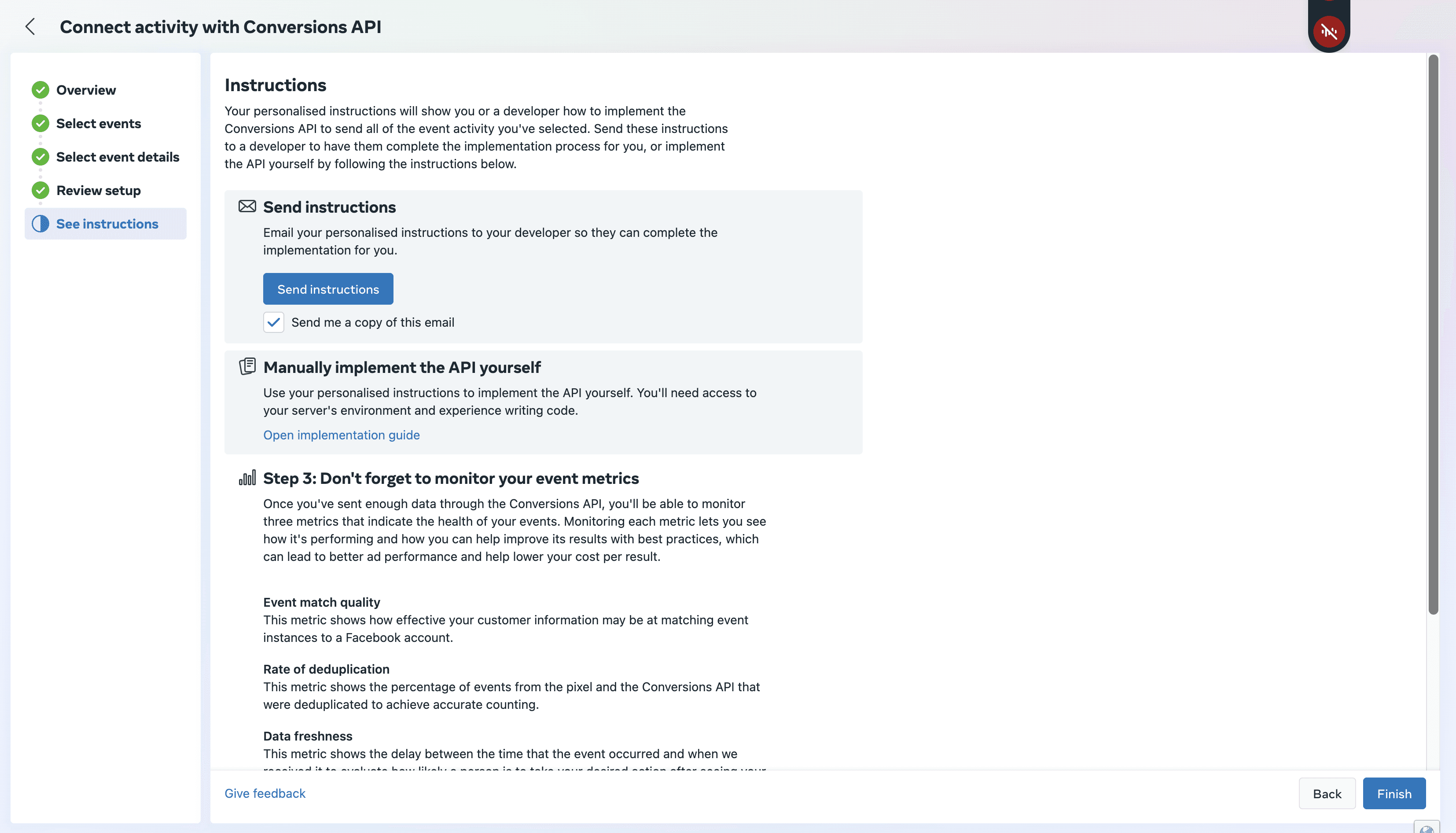 Schermata 17 — Come configurare un Funnel Event Pixel per la Facebook Conversion API?