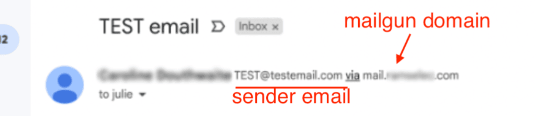 Stessa email visualizzata in un altro client di posta