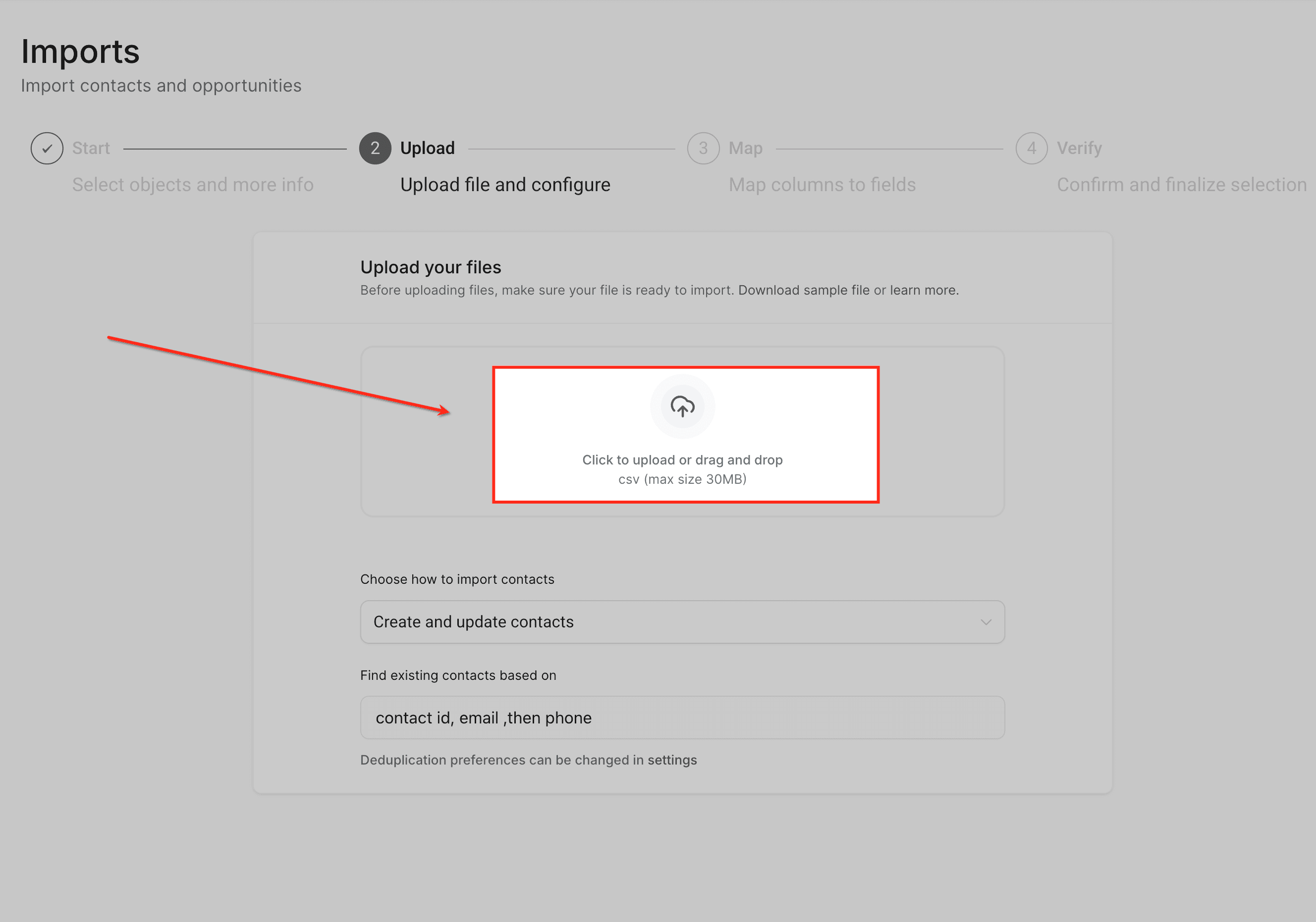 Schermata 5 — Importa Contatti e Crea Automaticamente Aziende Associate