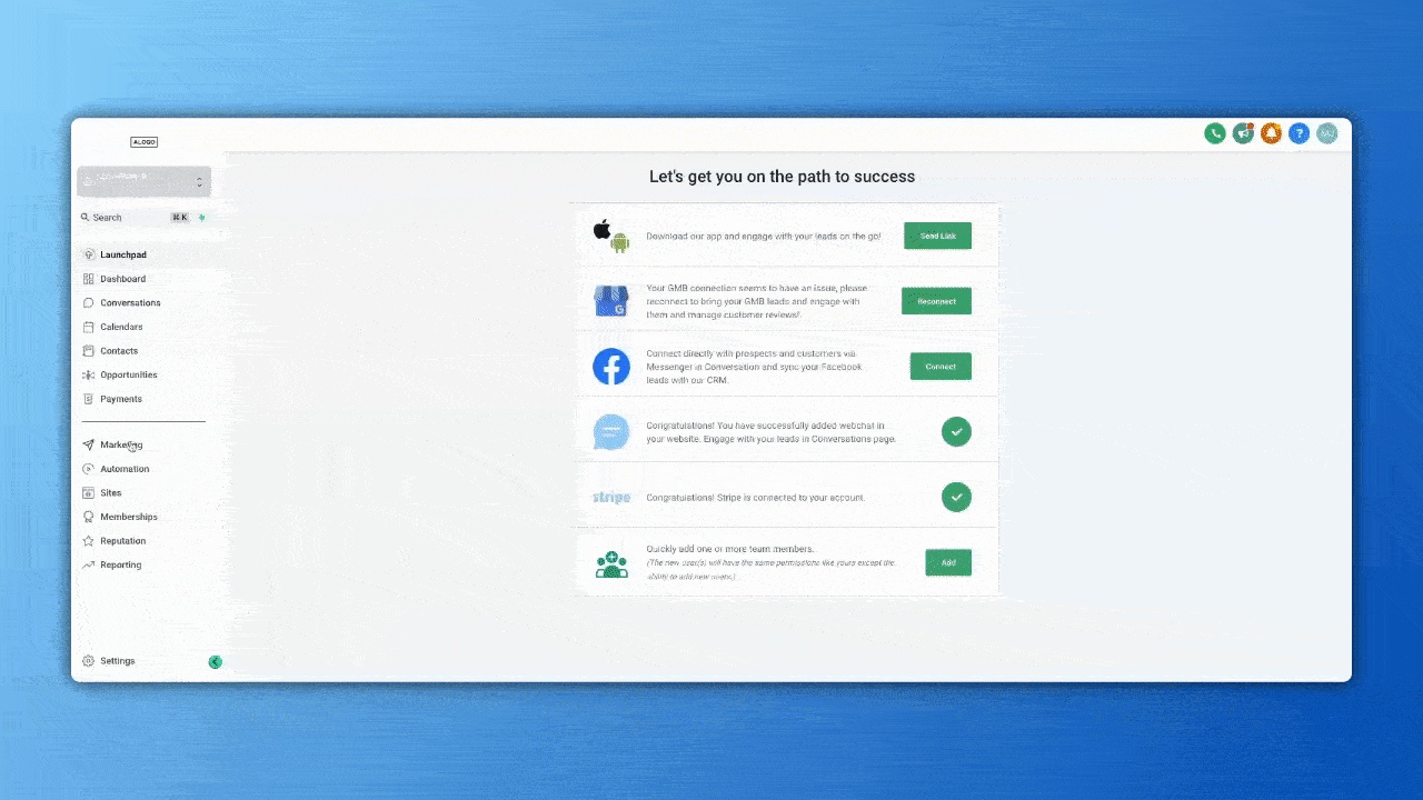 Schermata 1 — Come gestire le ricevute di vendita per i pagamenti di Order Form, Calendari e fatture