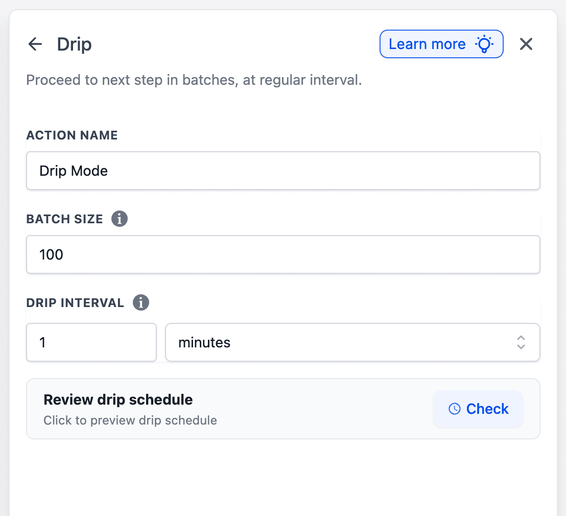 Schermata 3 — Azione Workflow - Drip