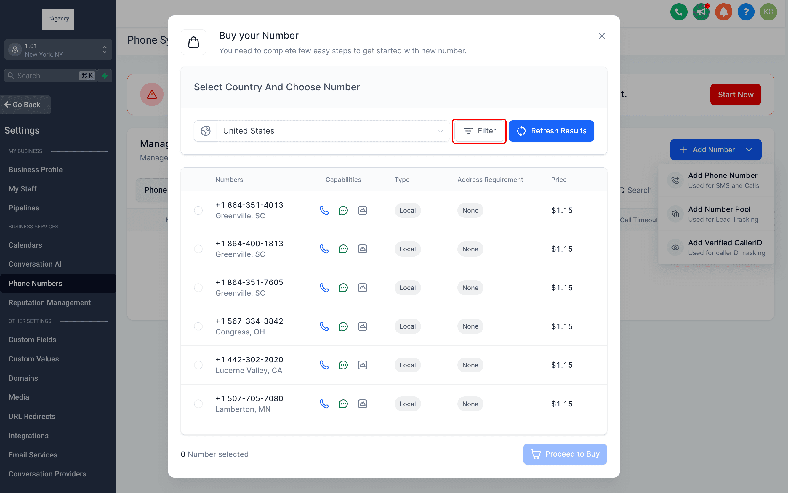 Schermata 5 — Come acquistare un numero verde (toll-free) in HITLEAD