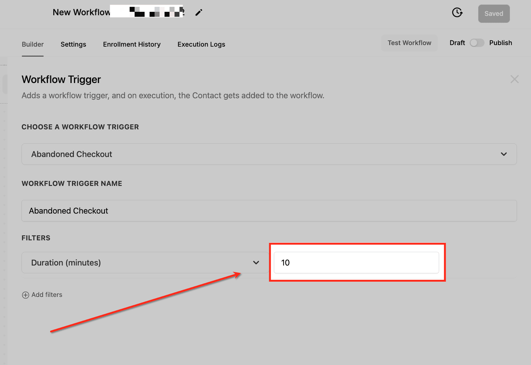 Schermata 3 — Workflow Trigger - Carrello Abbandonato Shopify