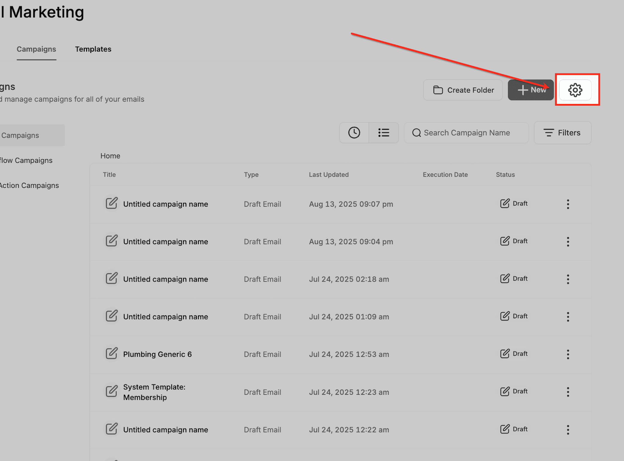 Schermata 3 — Come configurare le Preferenze Mittente nell'Email Builder