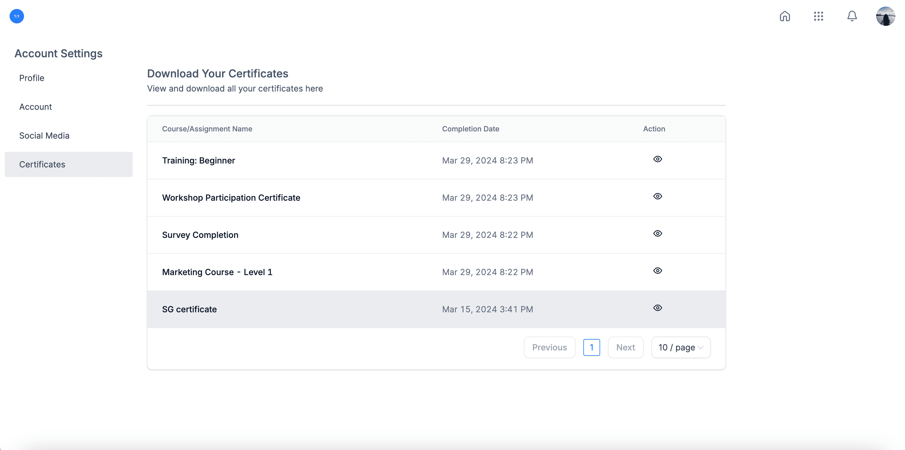 Schermata 2 — Scarica tutti i tuoi Certificati dal Client Portal