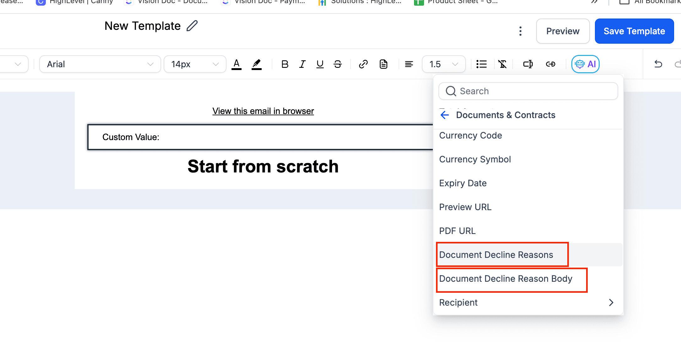 Schermata 7 — Raccogli Feedback e Automatizza i Follow-Up con la Funzionalità Decline Documents