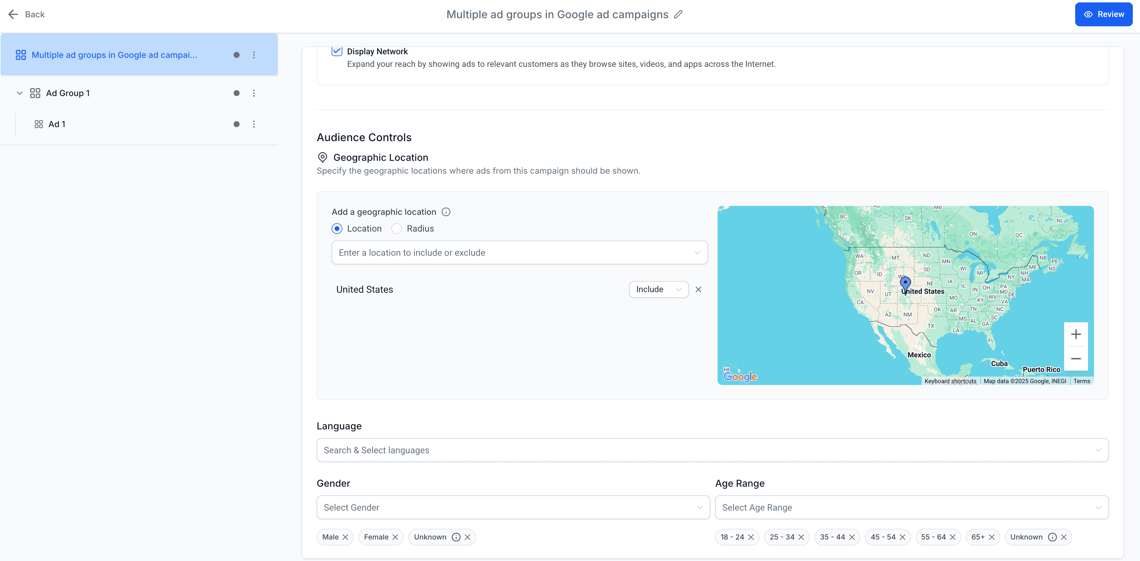 Schermata 5 — Ad Manager - Creare una Campaign di Ricerca Google