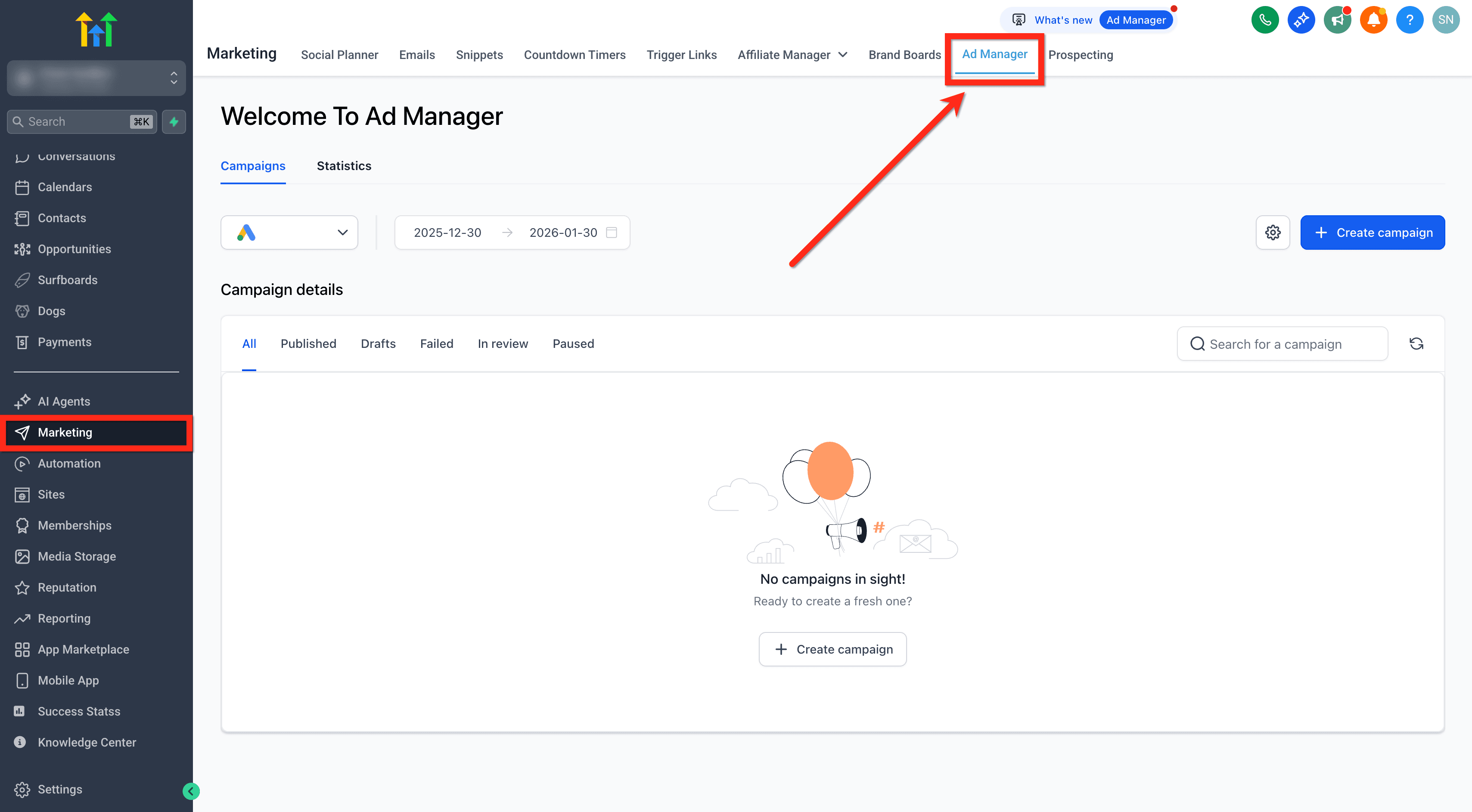 Schermata 1 — Ad Manager - Crea e Gestisci le Conversioni Offline di Google Ads