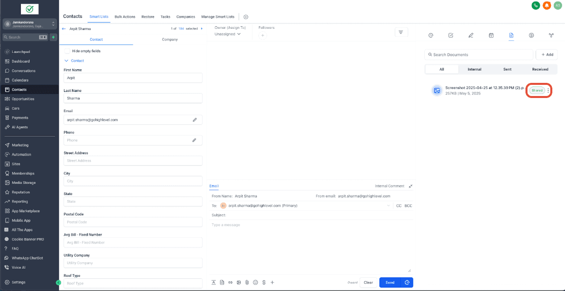 Schermata 4 — Come condividere e gestire documenti tramite il Client Portal e il CRM?