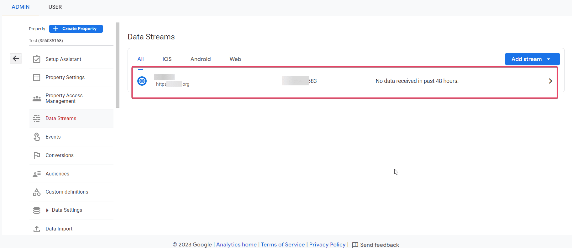 Schermata 3 — Tracciamento Google Analytics 4