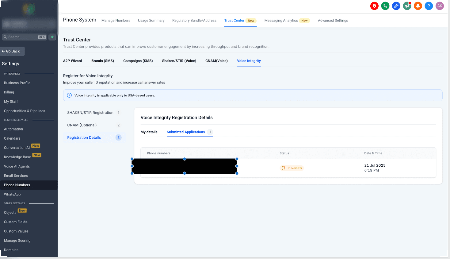 Schermata 1 — Perché le mie chiamate vengono contrassegnate come spam e come posso evitarlo?